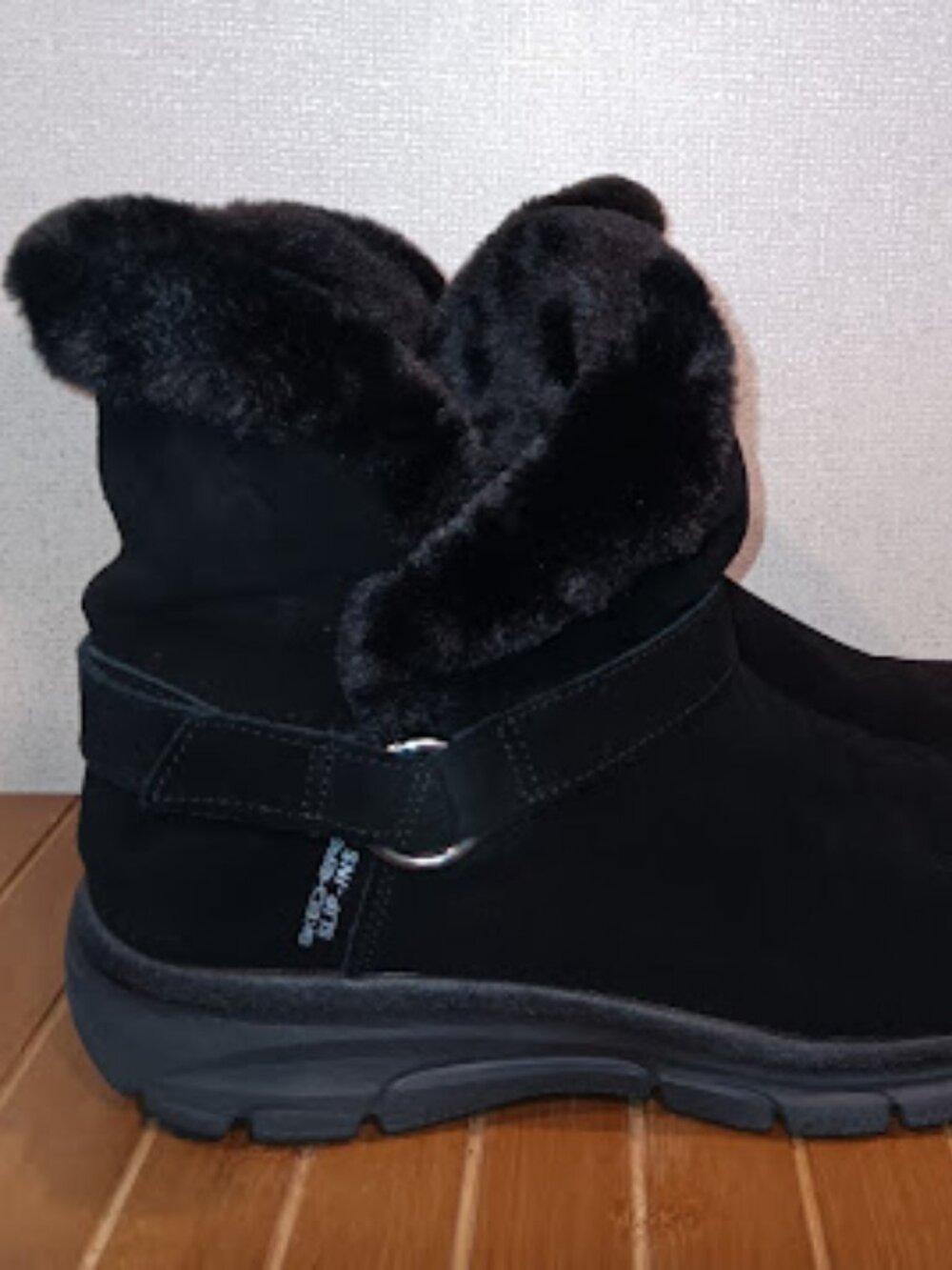 Skechers Slip-ins Boots Women's 11 Black Easy Going Water-Repellent Suede Fur - Picture 8 of 10